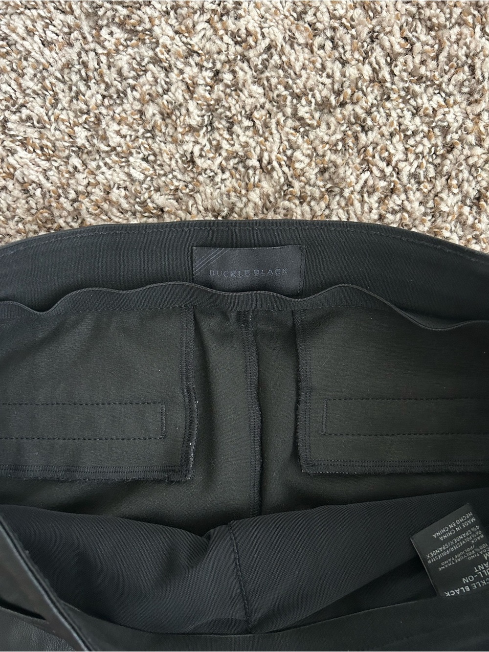 Buckle Black Faux Leather Flare Pants - Picture 7 of 8
